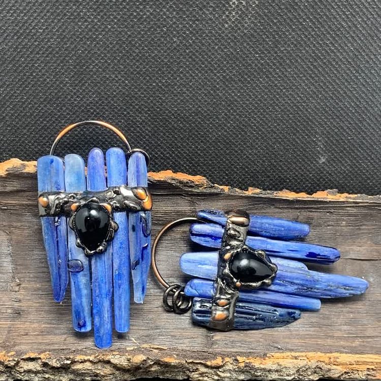 Olivenorma Coppery Sapphire Black Onyx Necklace