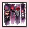 Halloween Books Full 11CT 3 Strands DIY Stamped Cross Stitch Kits for Beginners Adults Home Decor Cross Stitch Art and Crafts Kits 45x45cm