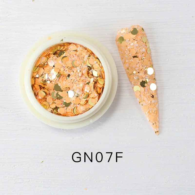 iridescent Flakes Gold Pink White Flakes Slices Chrome Pigment Dust Nail Powder Glitter Sequins Nail Art Decoration Manicures-Nail Inspo