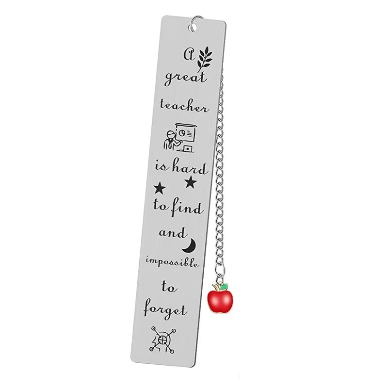 Fashion Creative Metal Stainless Steel Lettering Bookmark
