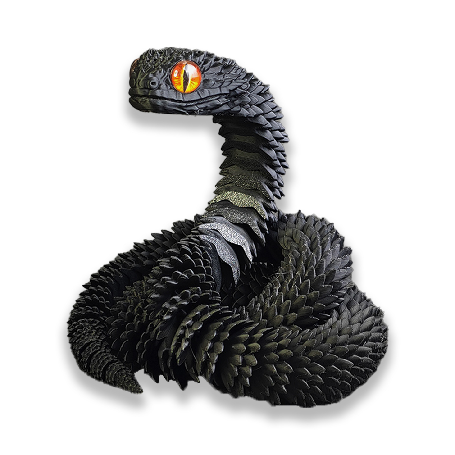 Tegooe 3D Printed Articulated Snake Figurine - Flexible Desktop Ornament