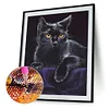 Porträt der schwarzen Katze - Rundbohrer Diamantmalerei - 30*40cm