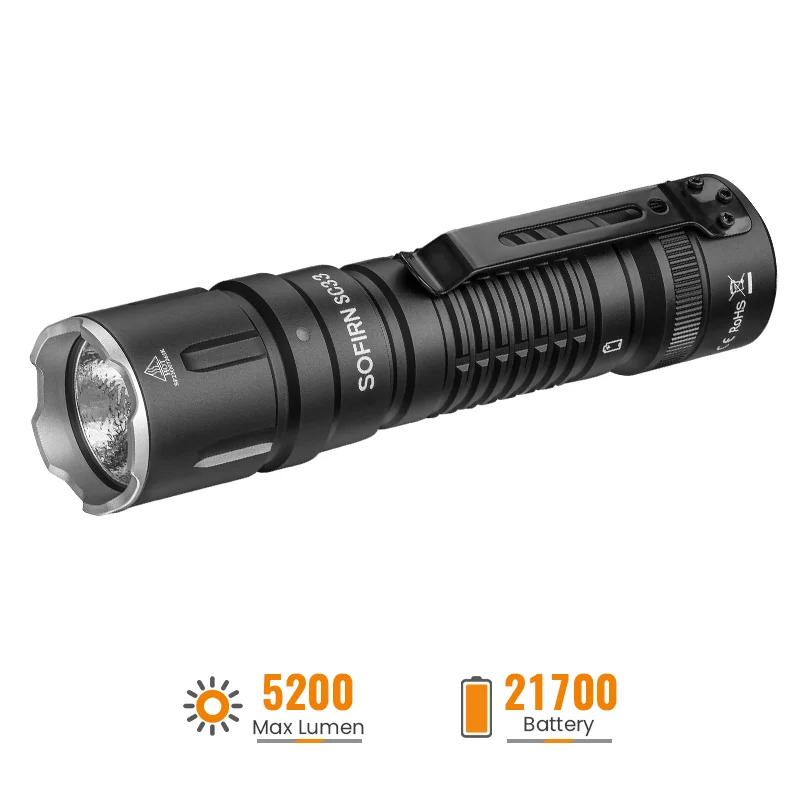 Sofirn SC18 EDC Small Rechargeable Flashlight, 1800 High Lumen