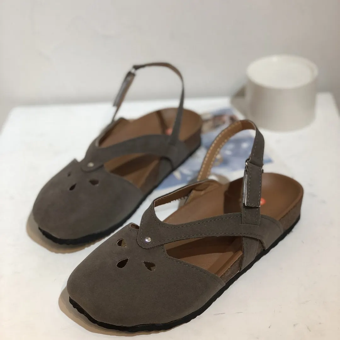 Yyvonne Summer And Autumn New Style Fashion Large Code Simple Big Woman Hollow Flat Sandals