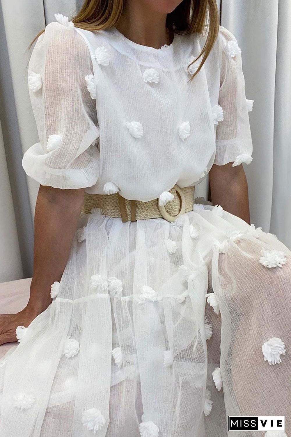 Fashion Elegant Solid Split Joint O Neck Princess Dresses