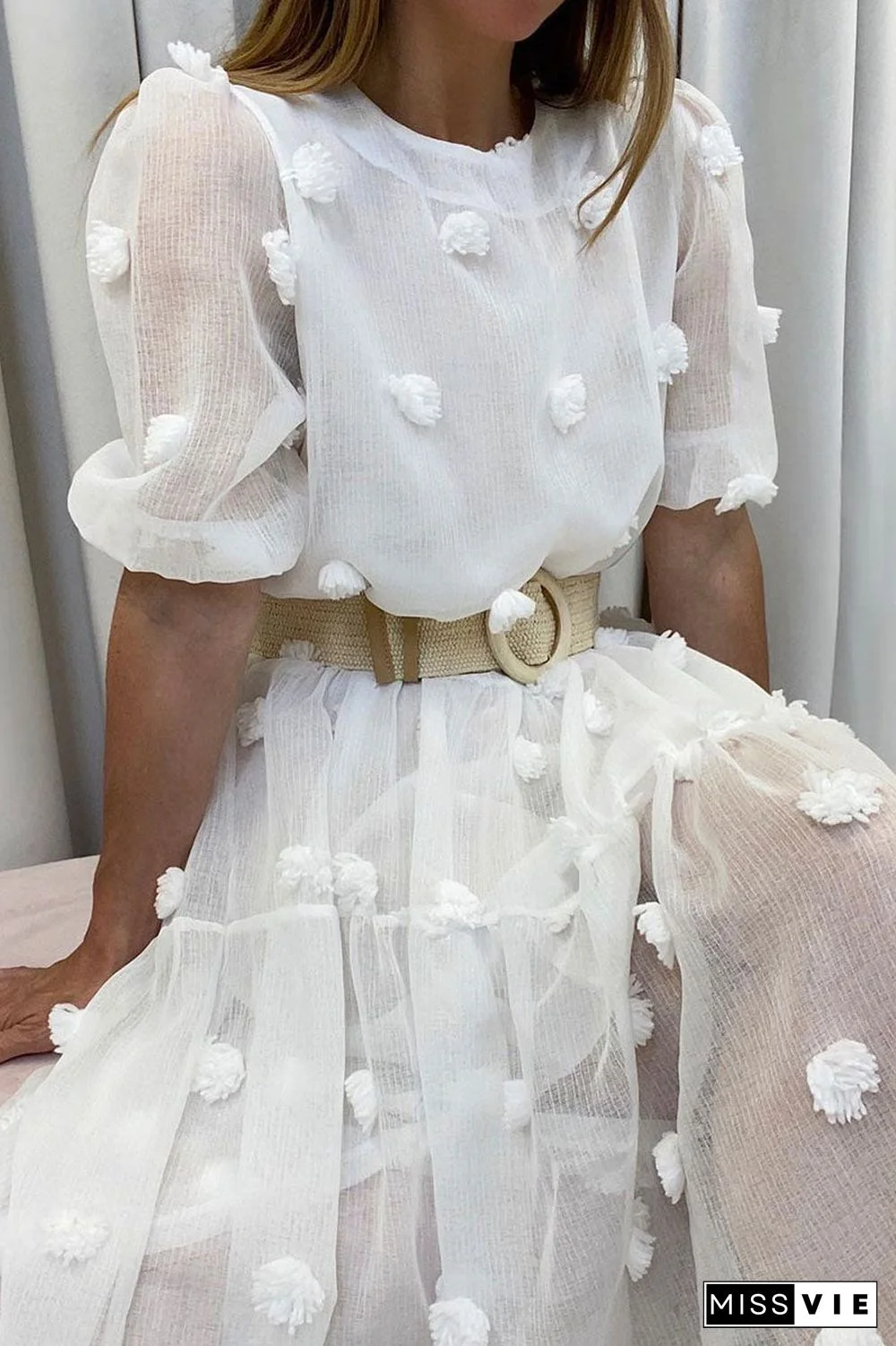 Fashion Elegant Solid Split Joint O Neck Princess Dresses