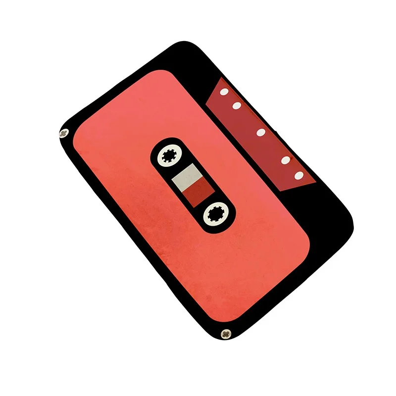 Athvotar Welcome Doormat Retro Cassette Music Tape Floor Carpet Outdoor Entrance Rug Living Room Kitchen Non-Slip Bathroom Kids Mat