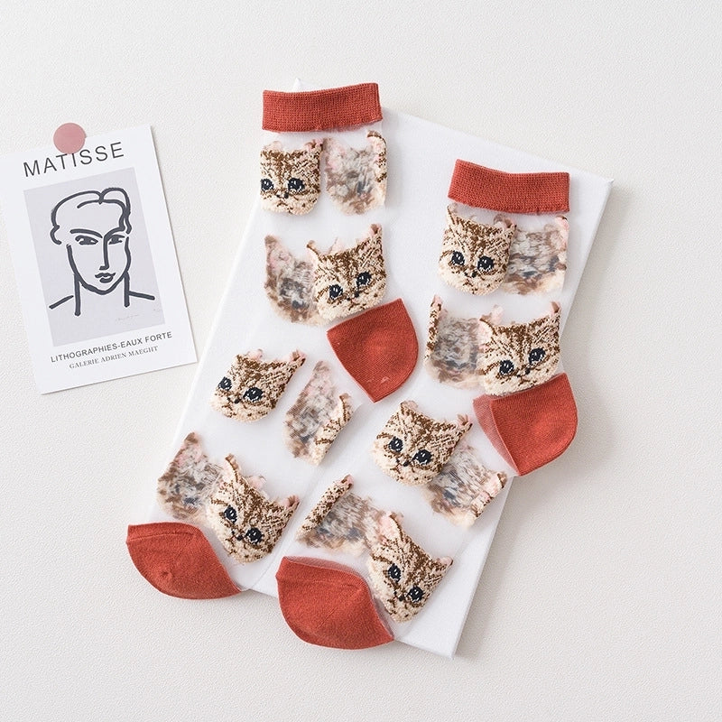 Women’s Fashion Cat Cotton Crew Socks