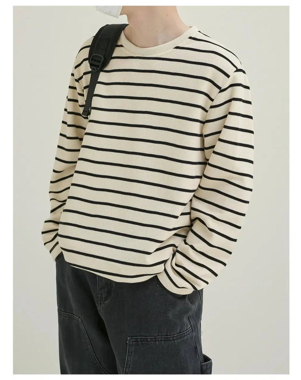 Aonga Striped Crew Neck Sweatshirt