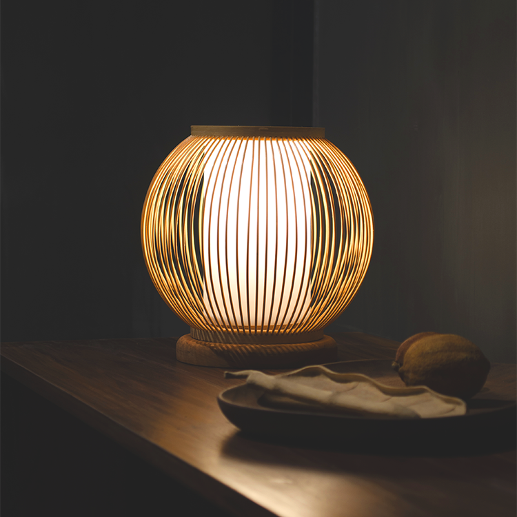 Bamboo Desk Lamp Handmade Craft Table Light Art Decor Lighting
