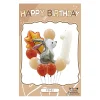 Retro Cream Caramel Cartoon Bunny Bear 0 - 9 Numbers Latex Aluminum Film Balloons Flags Package Kids Birthday Party Decors