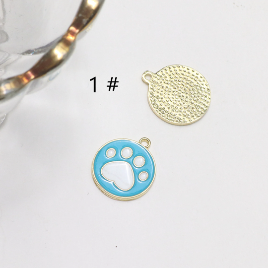 Metal Enamel Animal Cat Paw Charm ,Footprints charms Flower Disc pendants,Mermaid Tail charm Beads for Keychain Earring Necklace Diy Jewelry