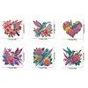 (US Local)6Pcs Diamond Painting Kits Garden Stakes Diamond Art Kits (Flower Hummingbird)