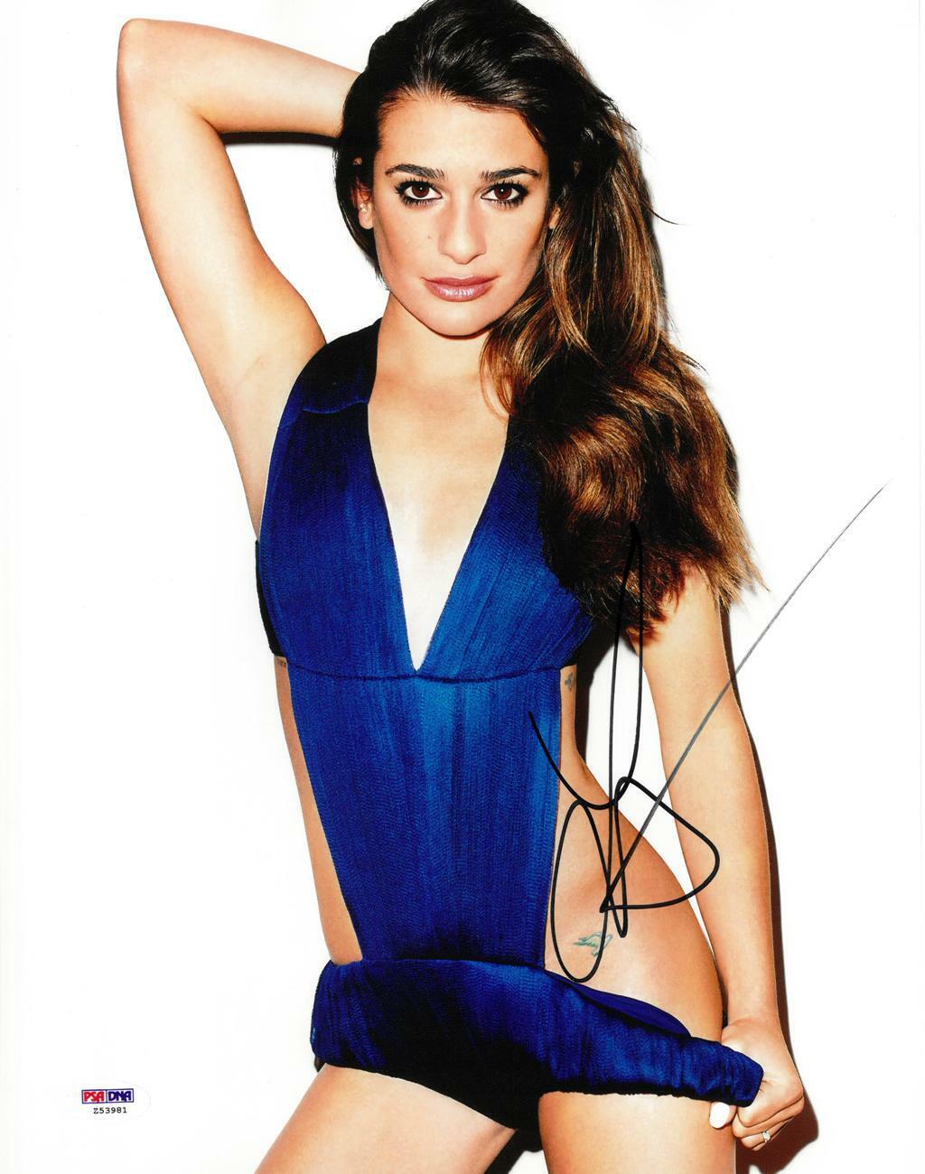 Lea Michele Signed Sexy Authentic Autographed 11x14 Photo Poster painting PSA/DNA #Z53981