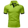 Men's T Shirt Tee Polo Shirt Golf Shirt Turndown Casual Soft Breathable Short Sleeve Lake Blue Black White Solid Cloths by Inlyline