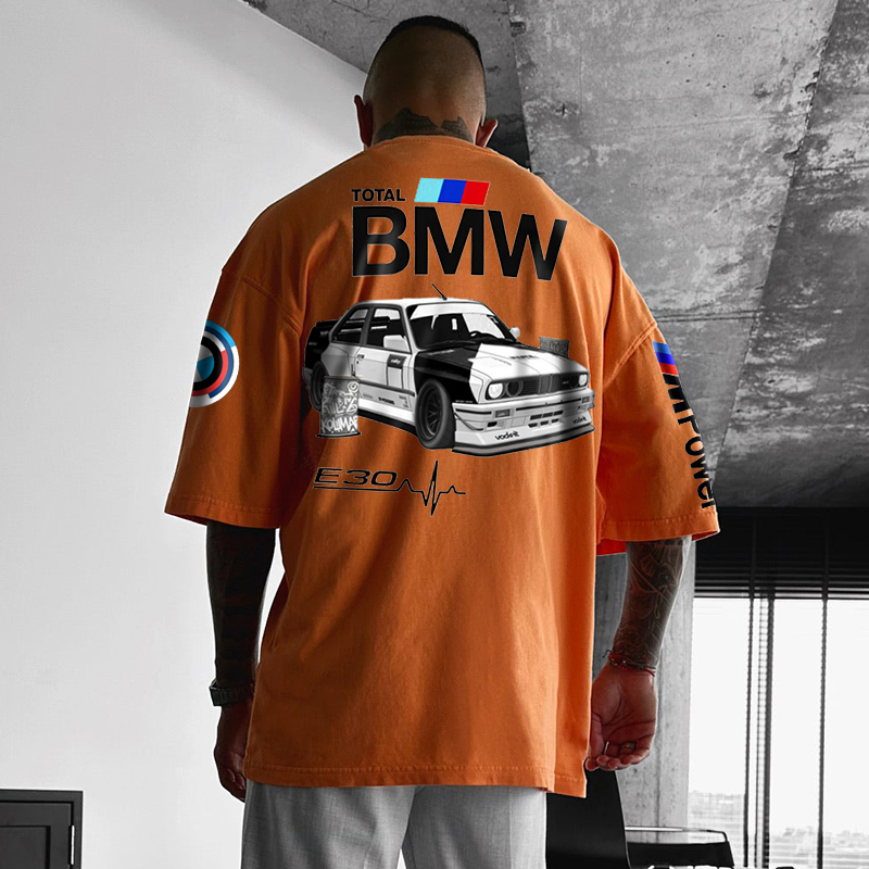 Loose Racing Lettering Print T-shirt