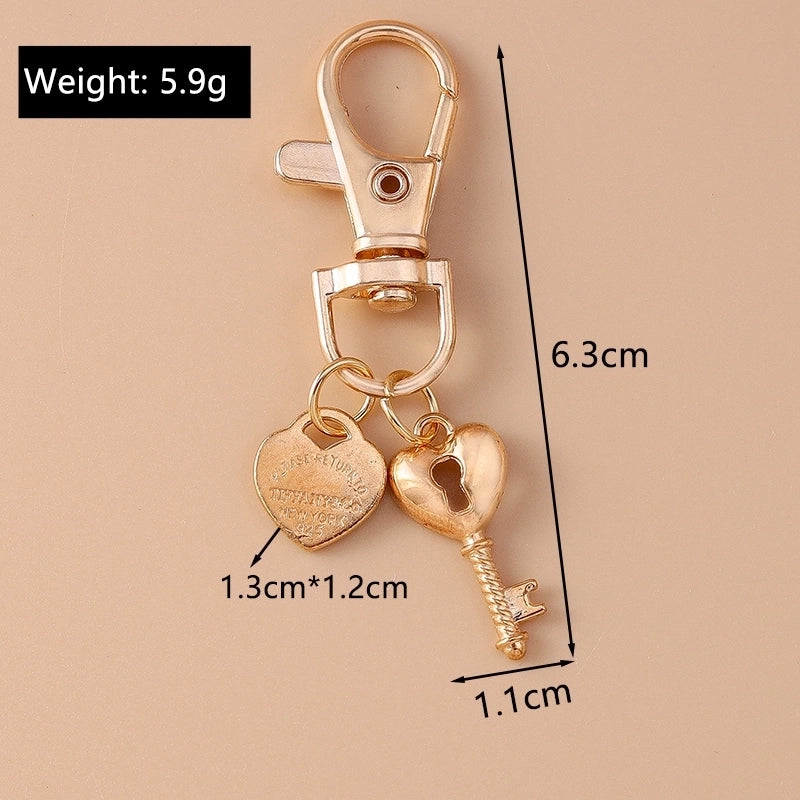 Casual Minimalist Commute Heart Shape Shell Key Alloy Keychain