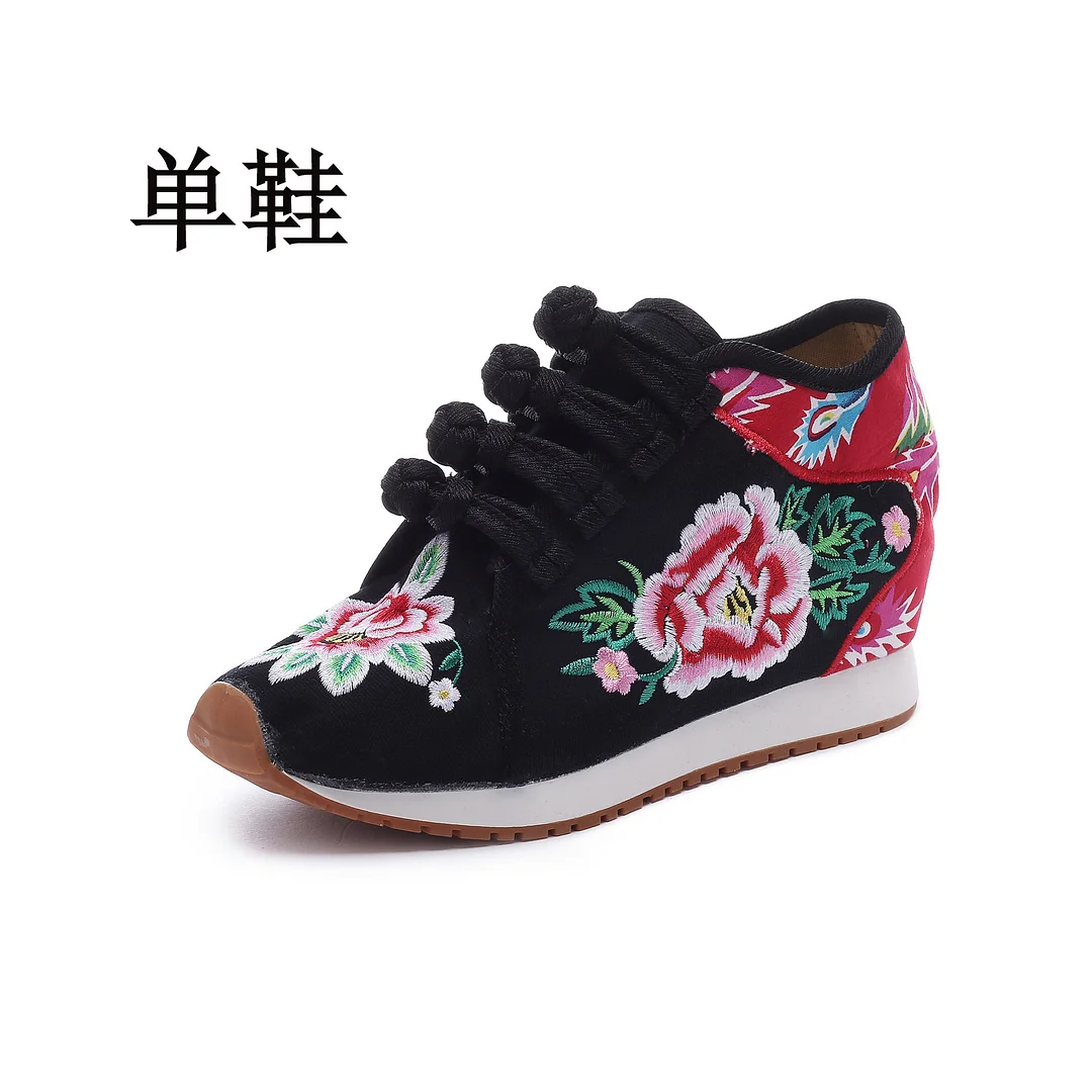 Colourp Colourp Shoes / Velvet Travel Canvas Embroidered Cloth Shoes Women's Casual Shoes High Heel Sports Shoes
