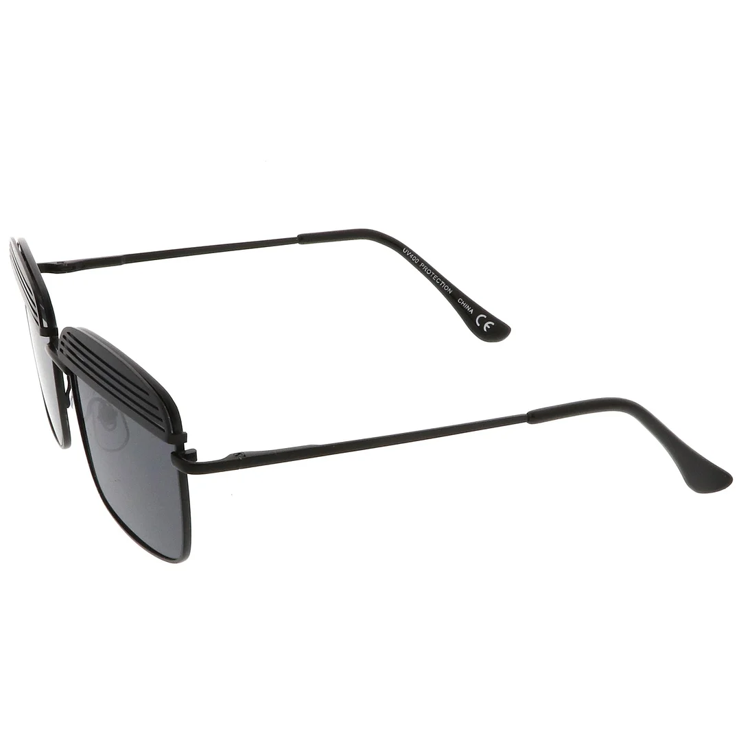Modern Ultra Slim Arms Metal Cover Super Flat Lens Square glasses 53mm