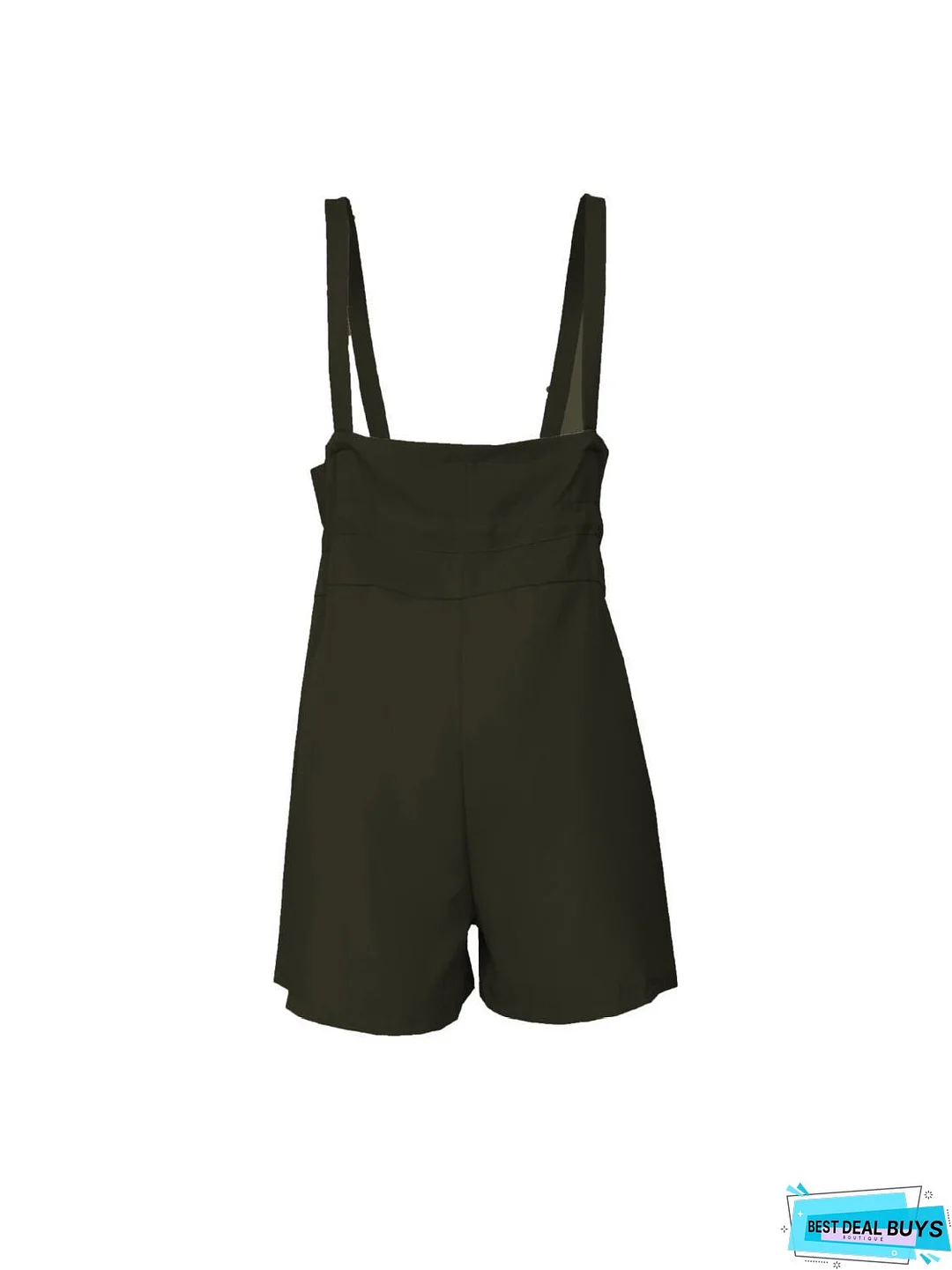 Drawstring Wide Strap Overalls with Pockets