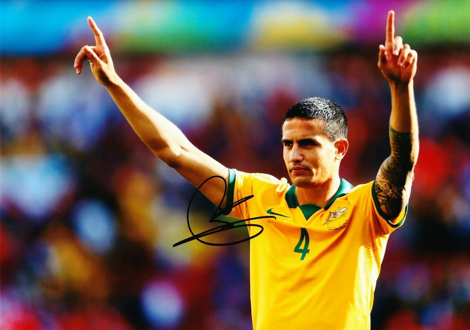 Tim CAHILL SIGNED 12X8 Photo Poster painting AUSTRALIA GENUINE SIGNATURE AFTAL COA (1939)