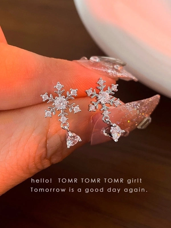 1 Pair Christmas Cute Christmas Tree Santa Claus Snowflake Copper Drop Earrings