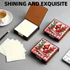 (US Local)5D DIY PU Cardinal Diamond Painting Notecard Box Gem Art Sticky Note Holder