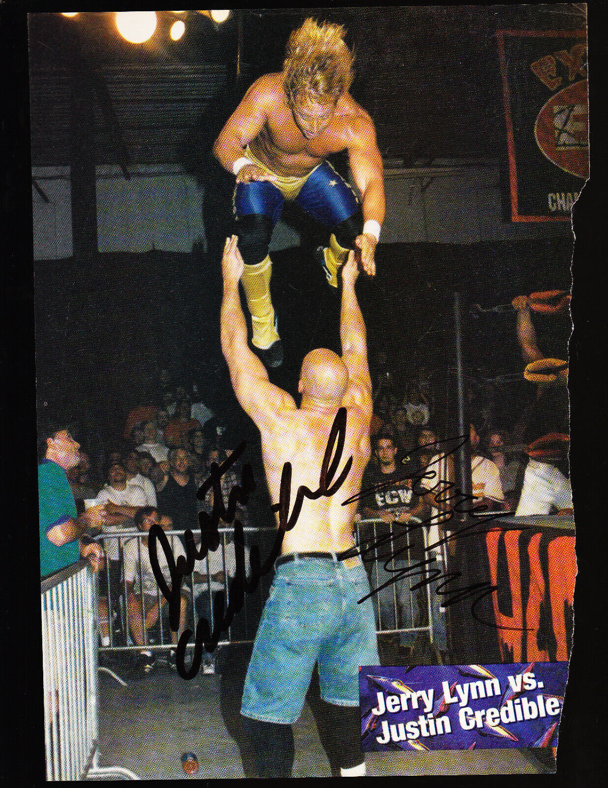 JERRY LYNN JUSTIN CREDIBLE SIGNED AUTOGRAPH 8X11 YEARBOOK Photo Poster painting ECW WWE COA