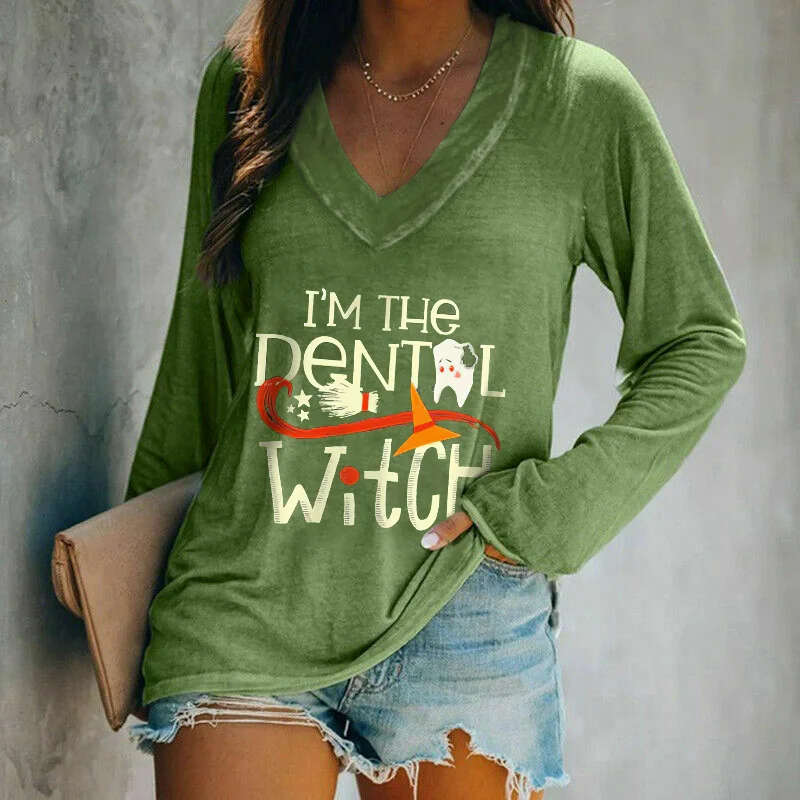 I'm The Dental Witch Halloween Green Tees