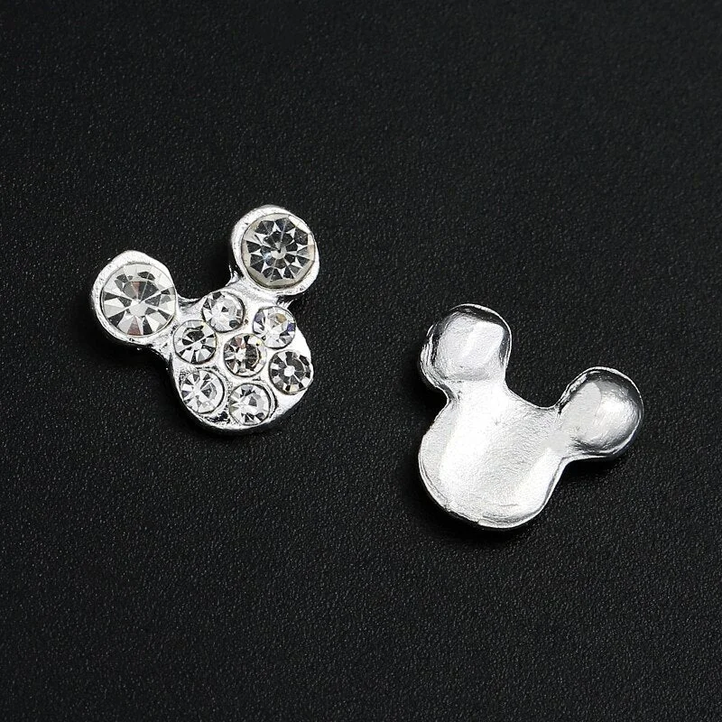 10 Pcs High Quality Glitter Full Drill Mouse Nial Art Decorations Alloy Rhinestones 3d Nail Jewelry Charms For Nails-Nail Inspo