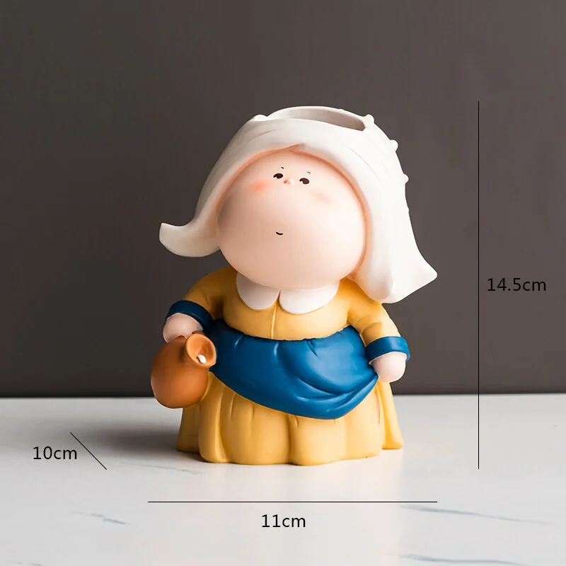 Artist Pen Holder Resin Embellishments Character Statue Nordic Home Decoration Desktop Accessories Figurine Kid's Birthday Gift