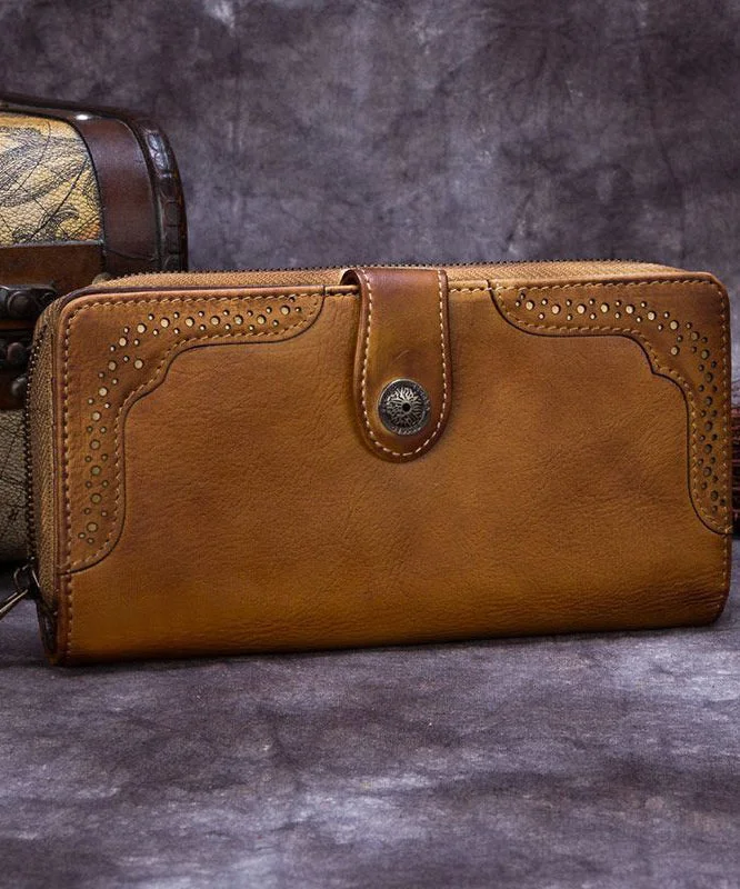 New Retro Brown Durable Versatile Calf Leather Wallet Purse