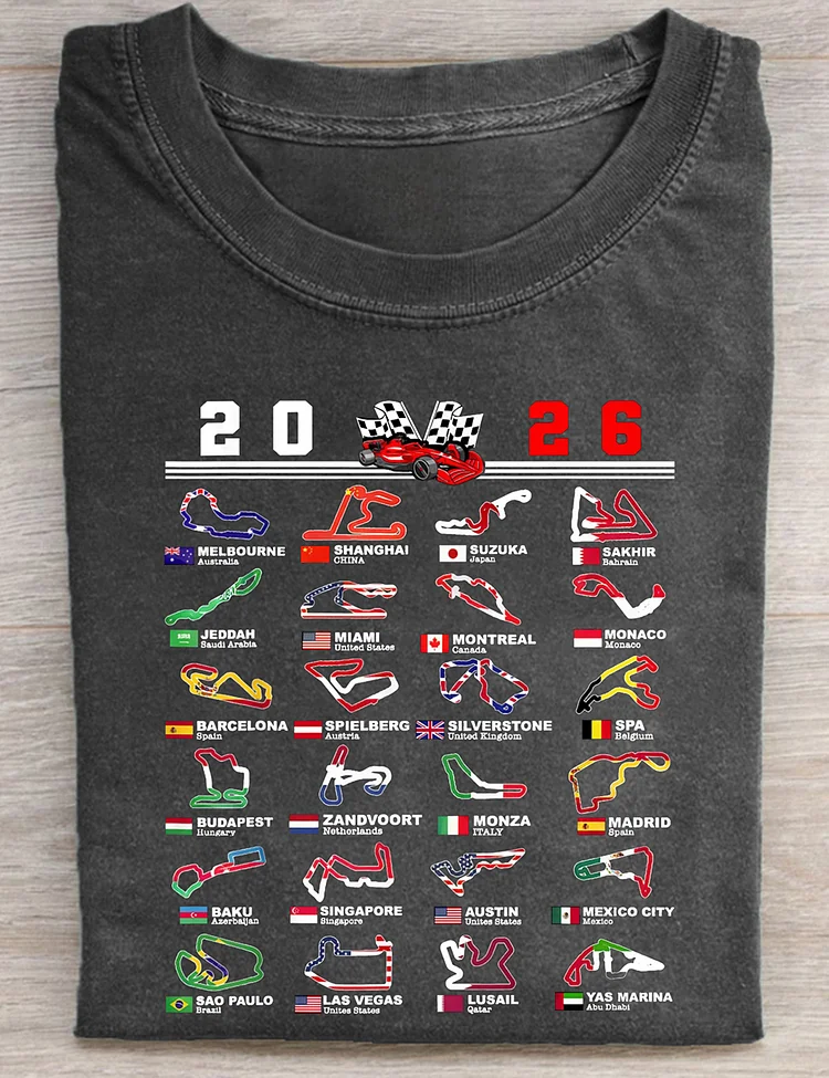 Formula One 2026 Schedule Racing Weekend T-Shirt
