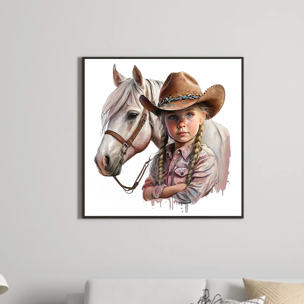 Diamond Painting - Full Round Drill - Western Cowboy Kid(Canvas|30*30cm)