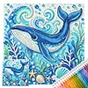 Ocean Animals Stamped Needlework Cross Stitch Kit 14CT tapestrymarket