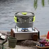Camping Cookware Mess Kit Serves for 2-3 Person for Hiking Picnic (Green)