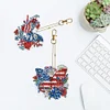 6Pcs DIY Diamond Painting Butterfly Flag Keychain