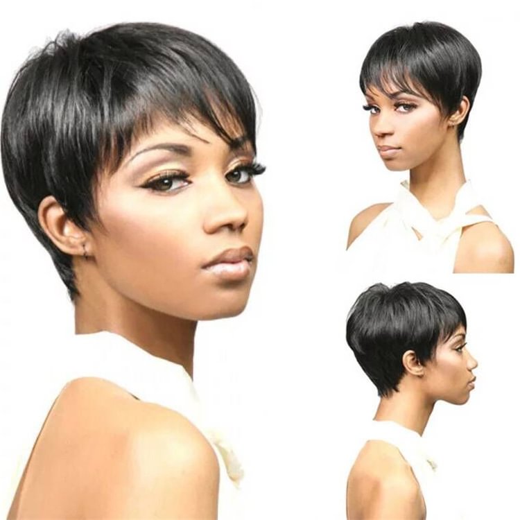 African Wig Chemical Fiber Short Hair Bobo Ladies Fashion Wig Head Set -vasmok