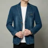 Denim cotton blazer jacket