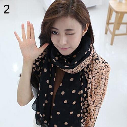 Women's Long Candy Gradual Color Round Dots Scarf Shawl Wraps Stole Soft Scarves clearance sale items