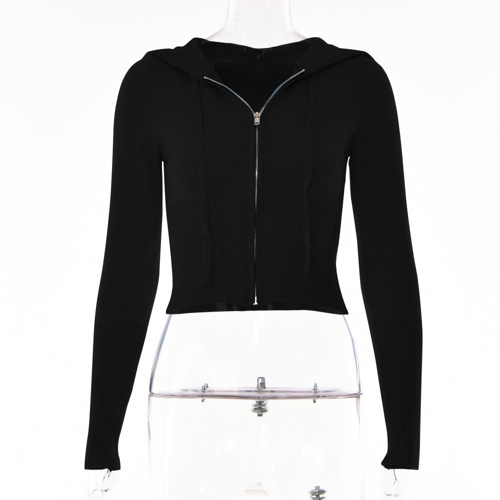 Knotted detail cotton-jersey zip-up hoodie