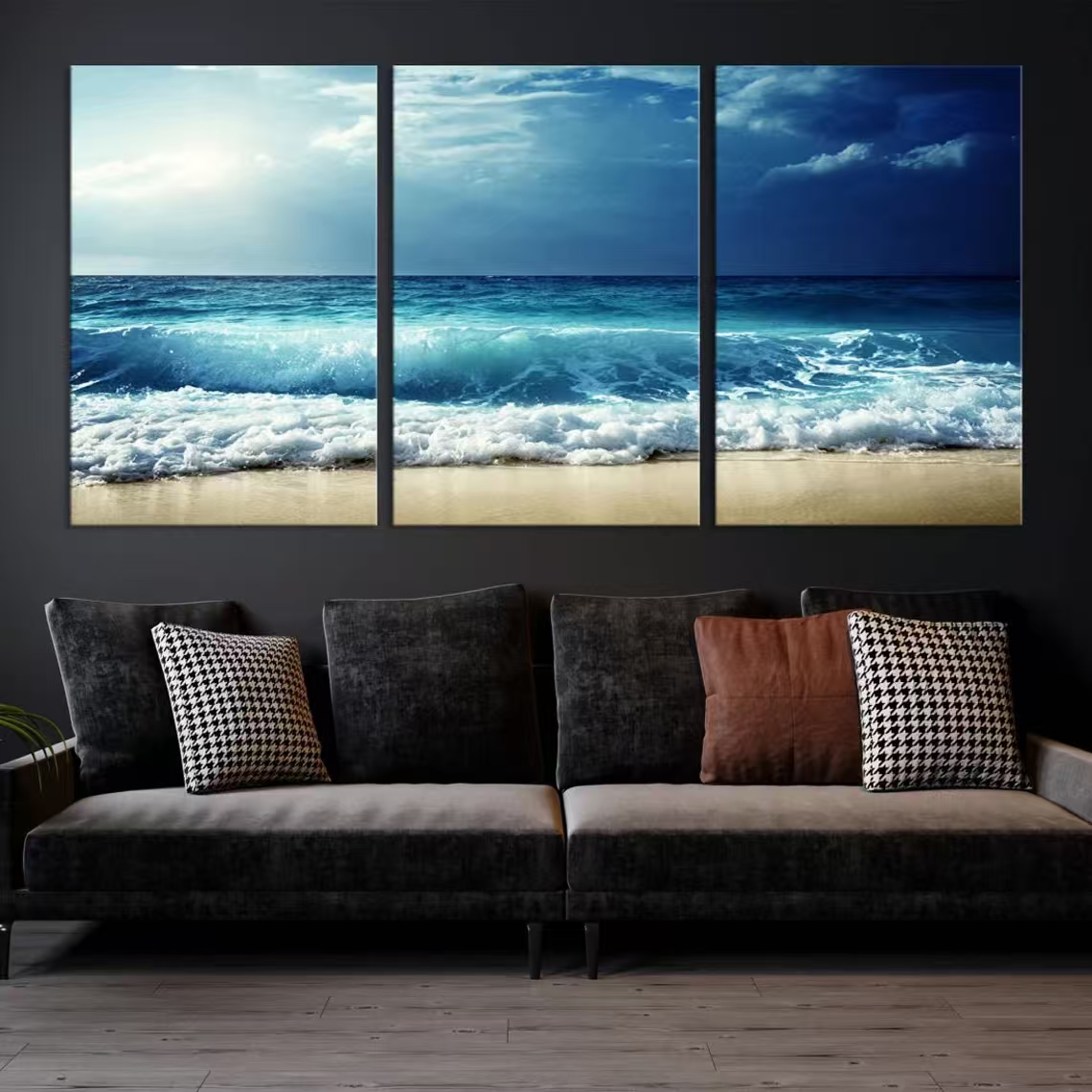3-Piece Set Ocean Waves Canvas Wall Art