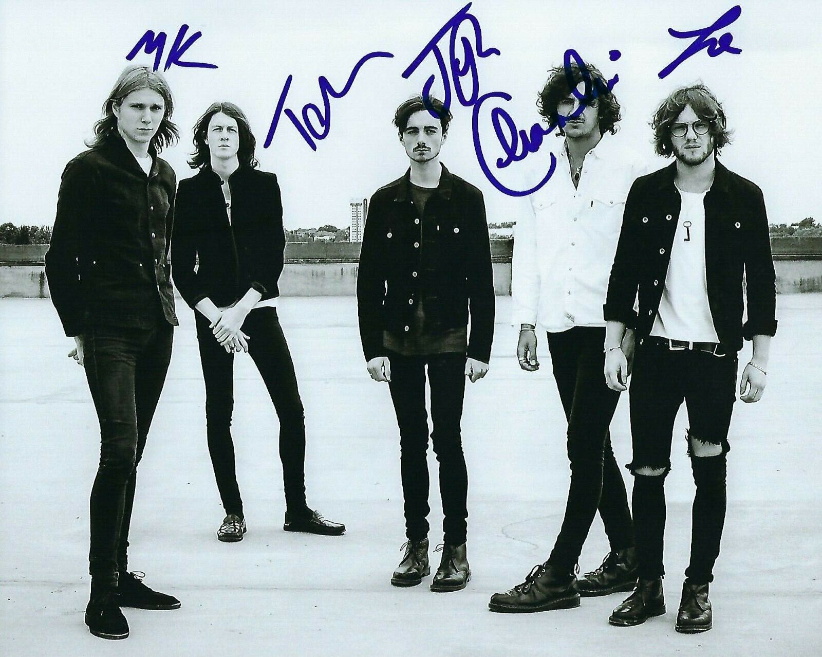 GFA Tom Ogden x5 Band * BLOSSOMS * Signed 8x10 Photo Poster painting COA
