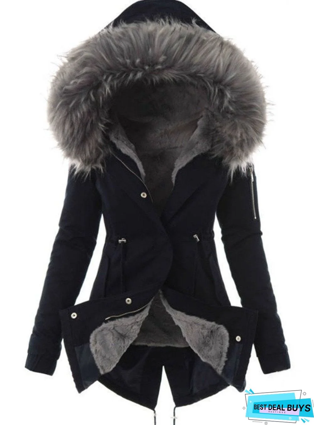 Plush Collar Cotton Coat