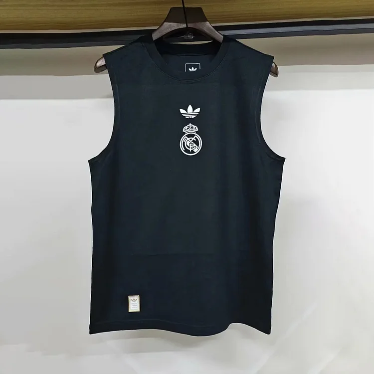 Fans 25/26 Real Madrid Black Cotton Tank Top