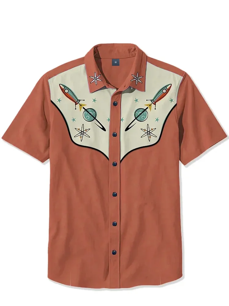 Suitmens 100% Cotton  - 1950s Interstellar Atomic  Shirt