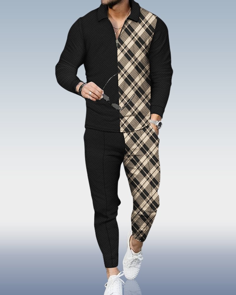 Men's Casual Personality Polo Suit 100