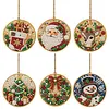 6pcs/set DIY Diamond Special Shape Pearl Art Hanging Wooden Christmas Tree Ornament Kit