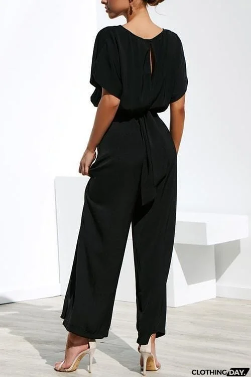 Tie Waist Wide Leg Pants Set