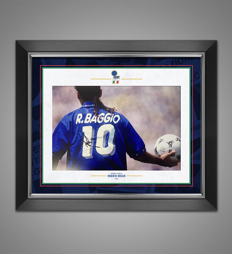 Roberto Baggio Signed & Framed 12X8 Photo Poster painting Italy 94 Genuine Autograph AFTAL COA